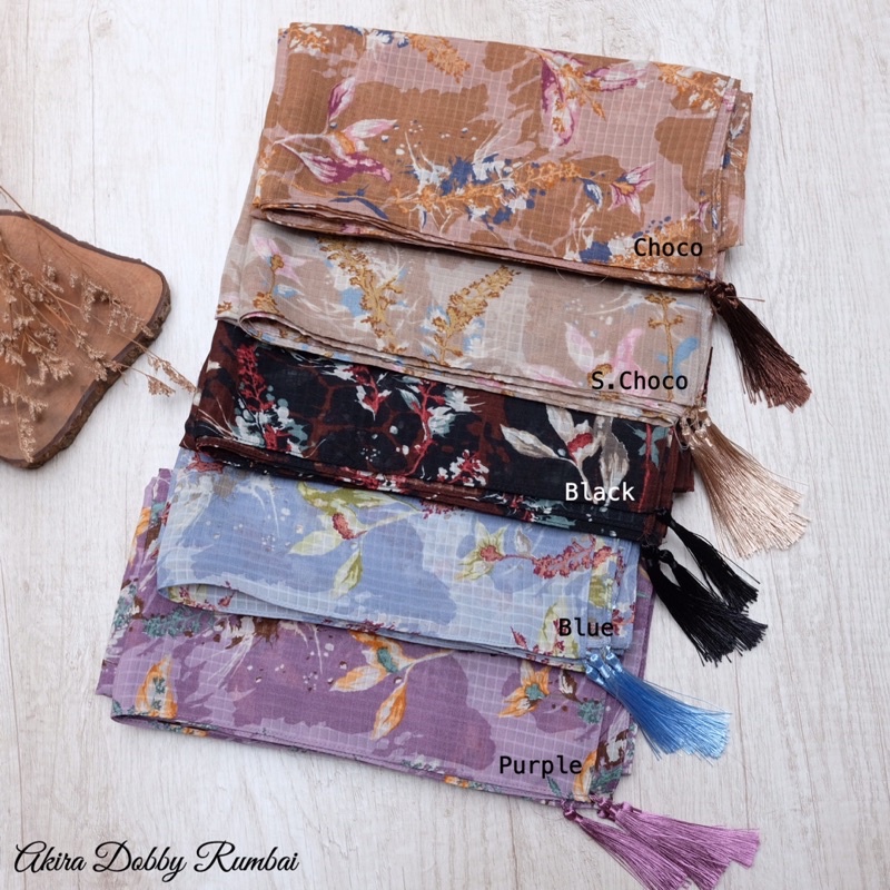 {HIJAB RUMBAI } HIJAB MOTIF SEGIEMPAT AKIRA DOBBY- KERUDUNG SEGIEMPAT AKIRA DOBBY CHIFFON FINE -CHIF