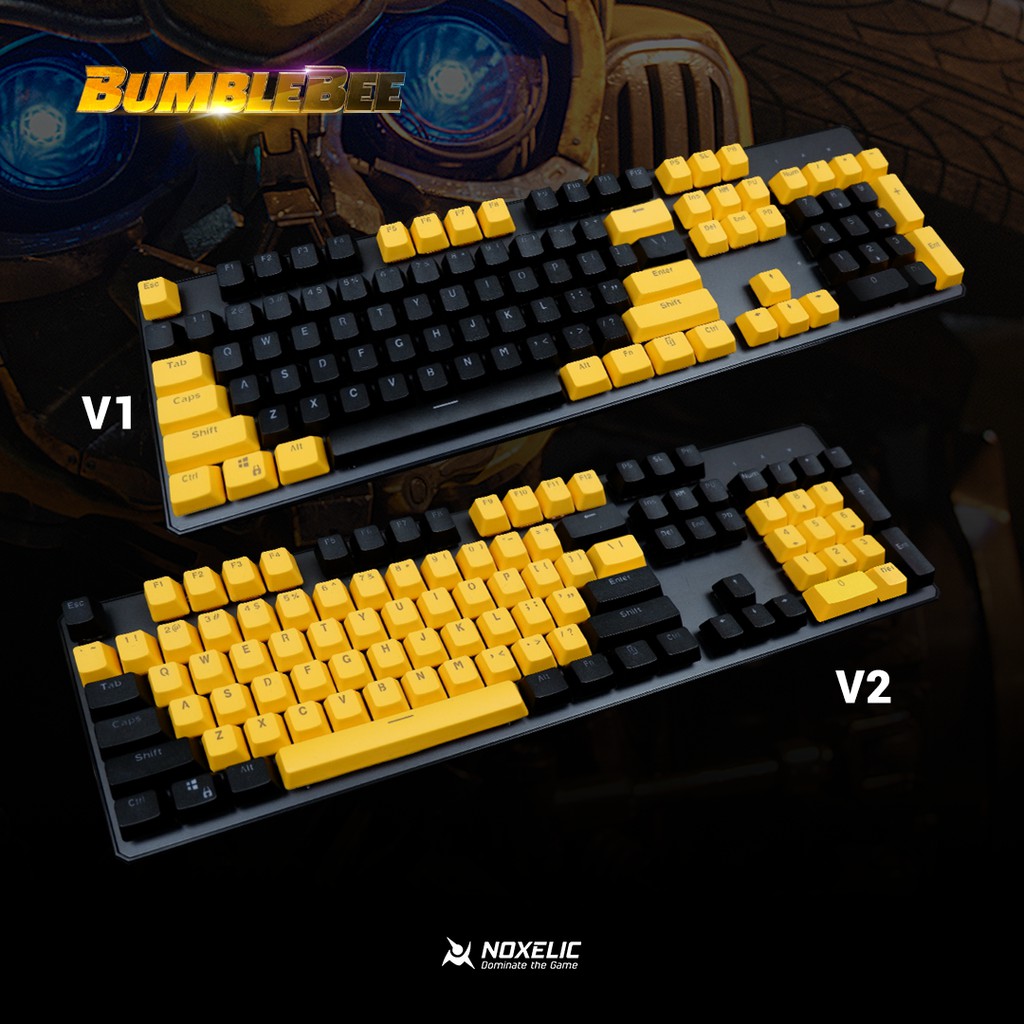 Noxelic Keycaps PBT Bumblebee Edition - Double Shot 104 Keyset Custom