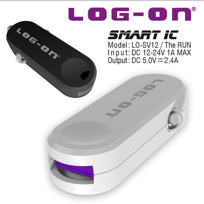 100% ORIGINAL LOG ON SAVER THE RUN 1OP 2.4A LO-SV12 CHARGER MOBIL &amp; MOTOR (Hanya Kepala Charger)