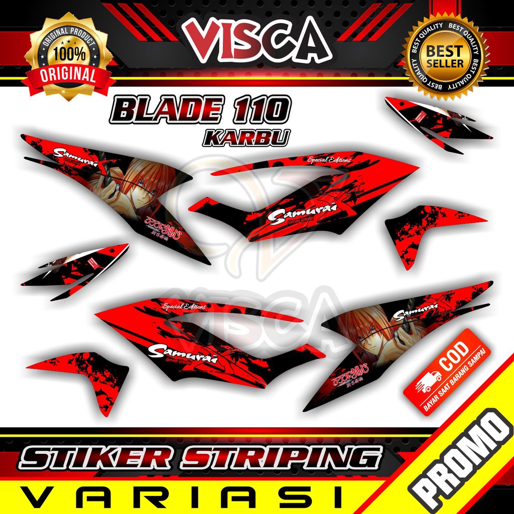 Striping Blade 110 Old - Stiker Sticker Striping Variasi Lis Honda Blade 110 Old - Striping Hologram