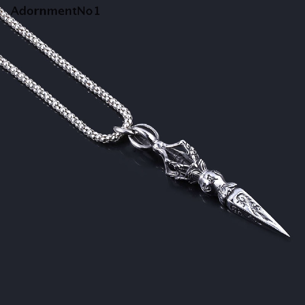 (AdornmentNo1) Kalung Rantai Dengan Liontin Kepala Tombak Bahan Alloy Gaya Punk Untuk Unisex / Pria / Wanita