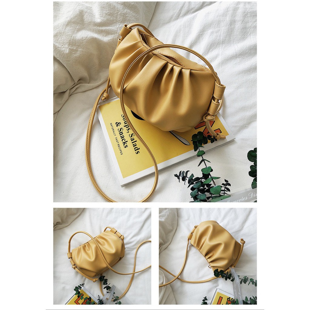 TAS SELEMPANG MINI WANITA FLEMI IMPORT KOREA MURAH KECIL FASHION TERBARU ABG BATAM KERUT CROISSANT