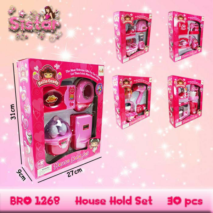 PROMO BRO1268 YH858 Setrika  Vacum Cleaner Mesin Cuci Mixer Microwave Memasak Pretend Play Sets SISTAR