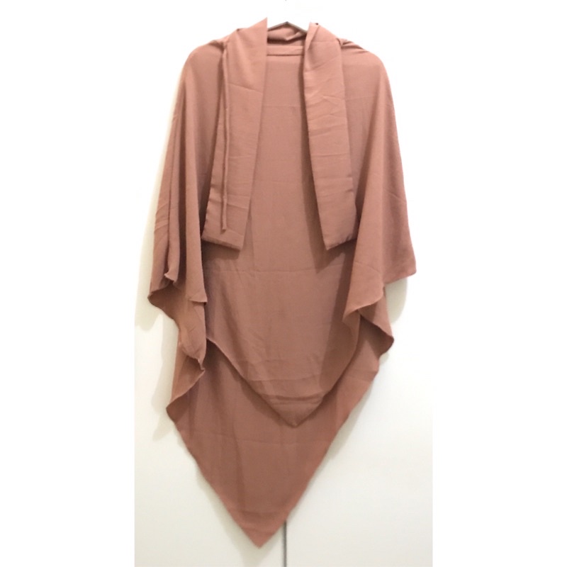 [PRELOVED LIKE NEW] CANTIK ABAYA FRENCH KHIMAR CARAMEL - AQSAMODESTWEAR | FRENCH KHIMAR by aqsa mode