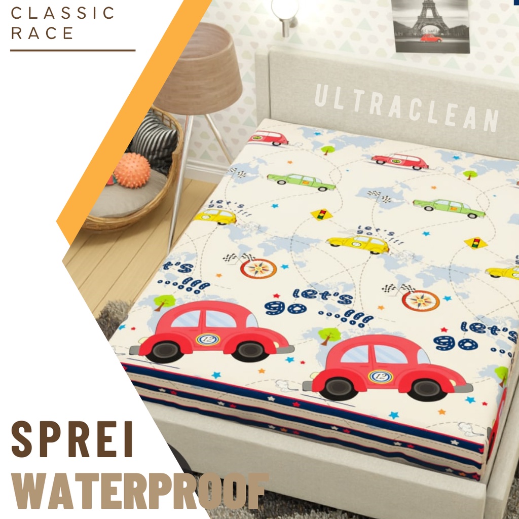 Sprei Waterproof minimalis Gummie Anti Ompol Tidak Tembus size 90 100 120 140 160 180 &amp; 200