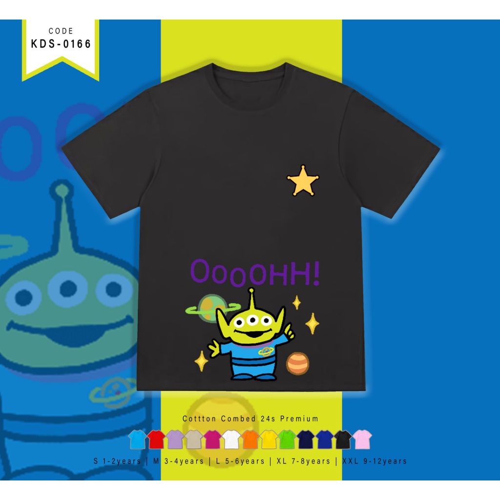 T-SHIRT / KAOS ANAK-ANAK TERMURAH BERGAMBAR TY ALIEN - TERIMA CUSTOM KAOS KELUARGA