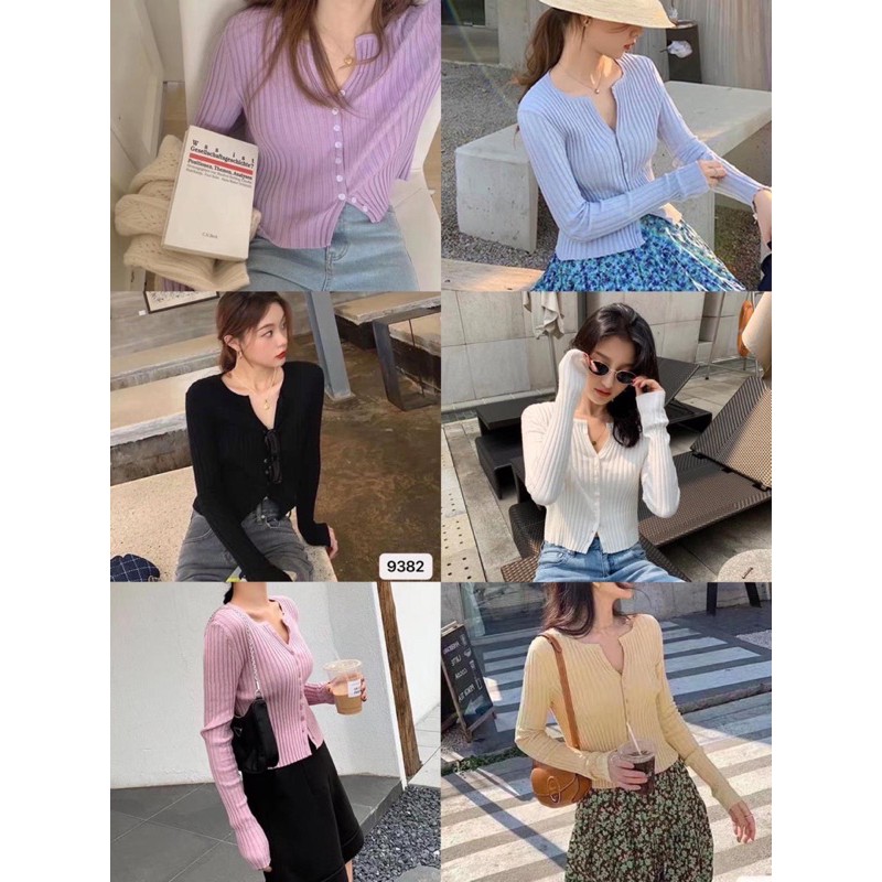 CLY0002 Cardigan Atasan Rajut Knit Import Lilac Stretch Ala Korea