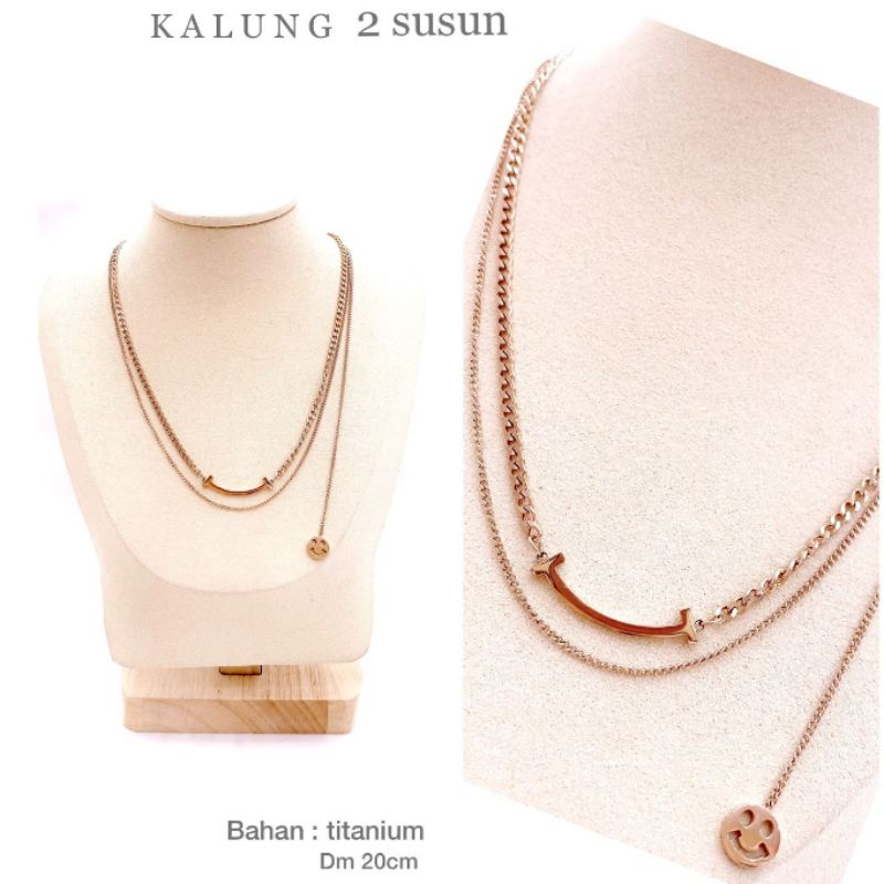 Kalung Titanium Asli Branded Band Kalung Stainless steel ori Premium Quality Anti karat anti alergi ktt91