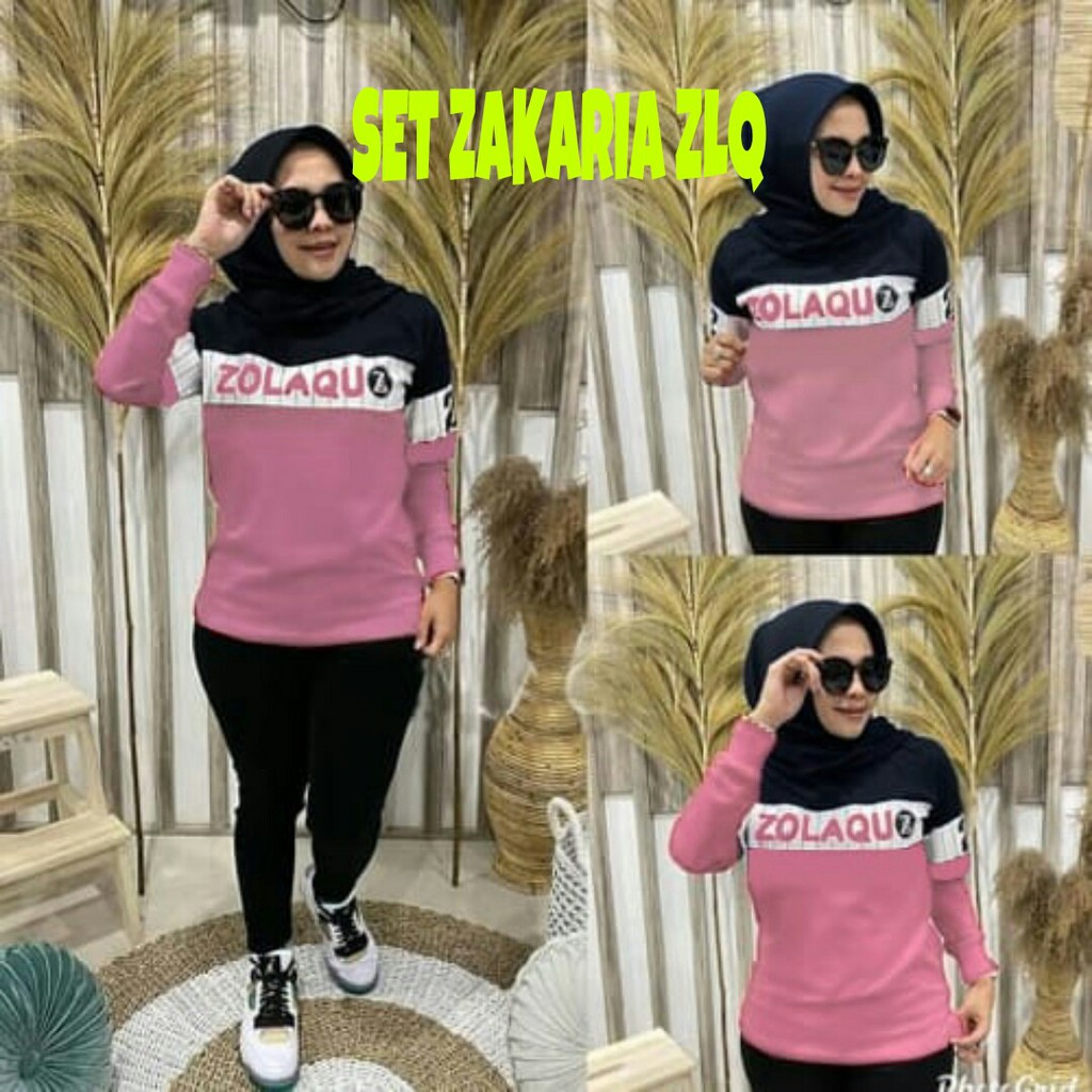 SET ZAKARIA ZLQ MF / SETELAN WANITA SIZE XL / ATASAN LALAZO