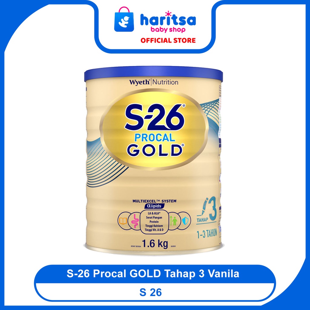 S-26 Procal GOLD Tahap 3 Vanila Susu Pertumbuhan Anak Usia 1-3 Tahun, Kaleng 1600 gr