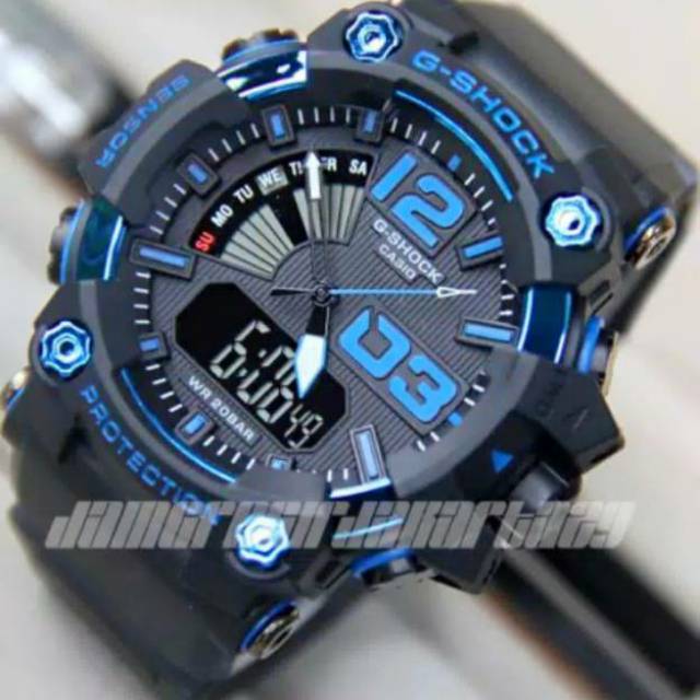 Jam Tangan Casio Fashion Pria Gshock 1802 Water Resist - Hitam lis Biru