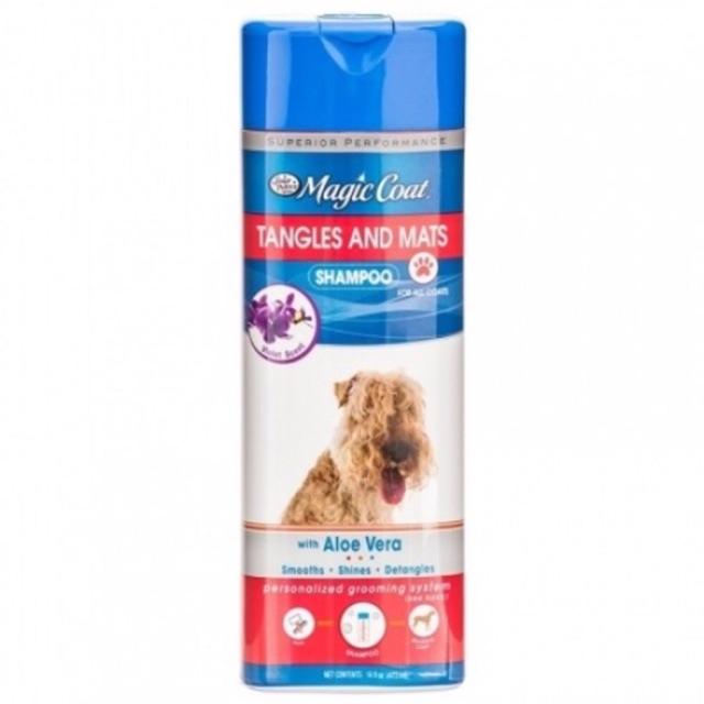 Magic coat dog shampoo tangles &amp; mats (melembutkan bulu yg kusut) 473ml