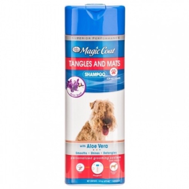 Magic coat dog shampoo tangles &amp; mats (melembutkan bulu yg kusut) 473ml