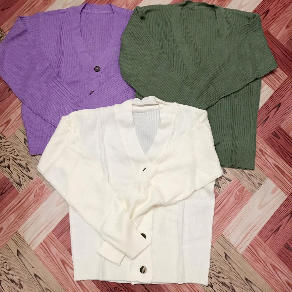 (BISA COD) [Buy 1 Get gift] OUTER CARDIGAN CROP KANCING LILAC