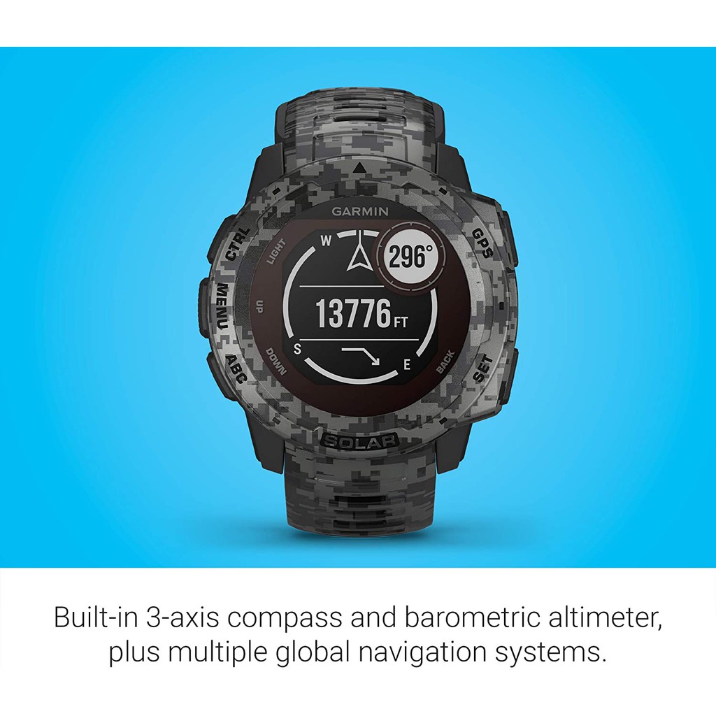 GARMIN Instinct Solar Camo GPS Running Smartwatch - Garansi Resmi TAM