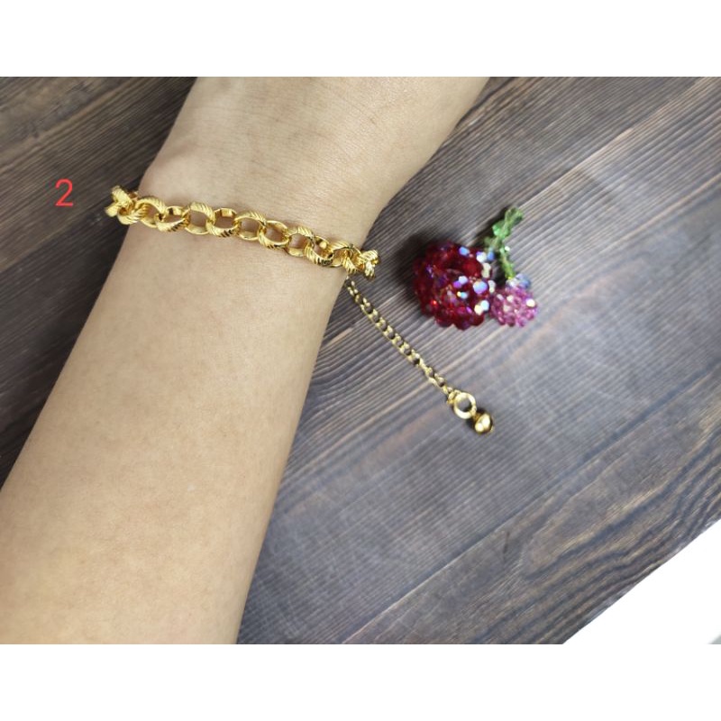 Fifi Fashion Gelang Tangan Belitung Xuping Lapis Emas Rantai Medan Tebal-AB01