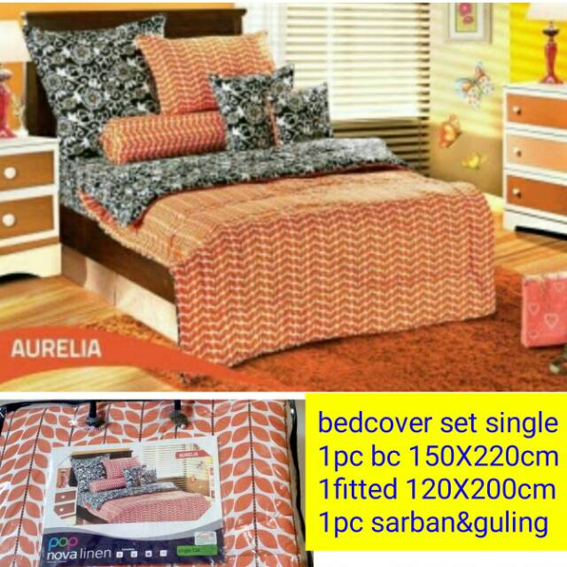 NOVA Linen Single Seprai Badcover Motif Aurelia