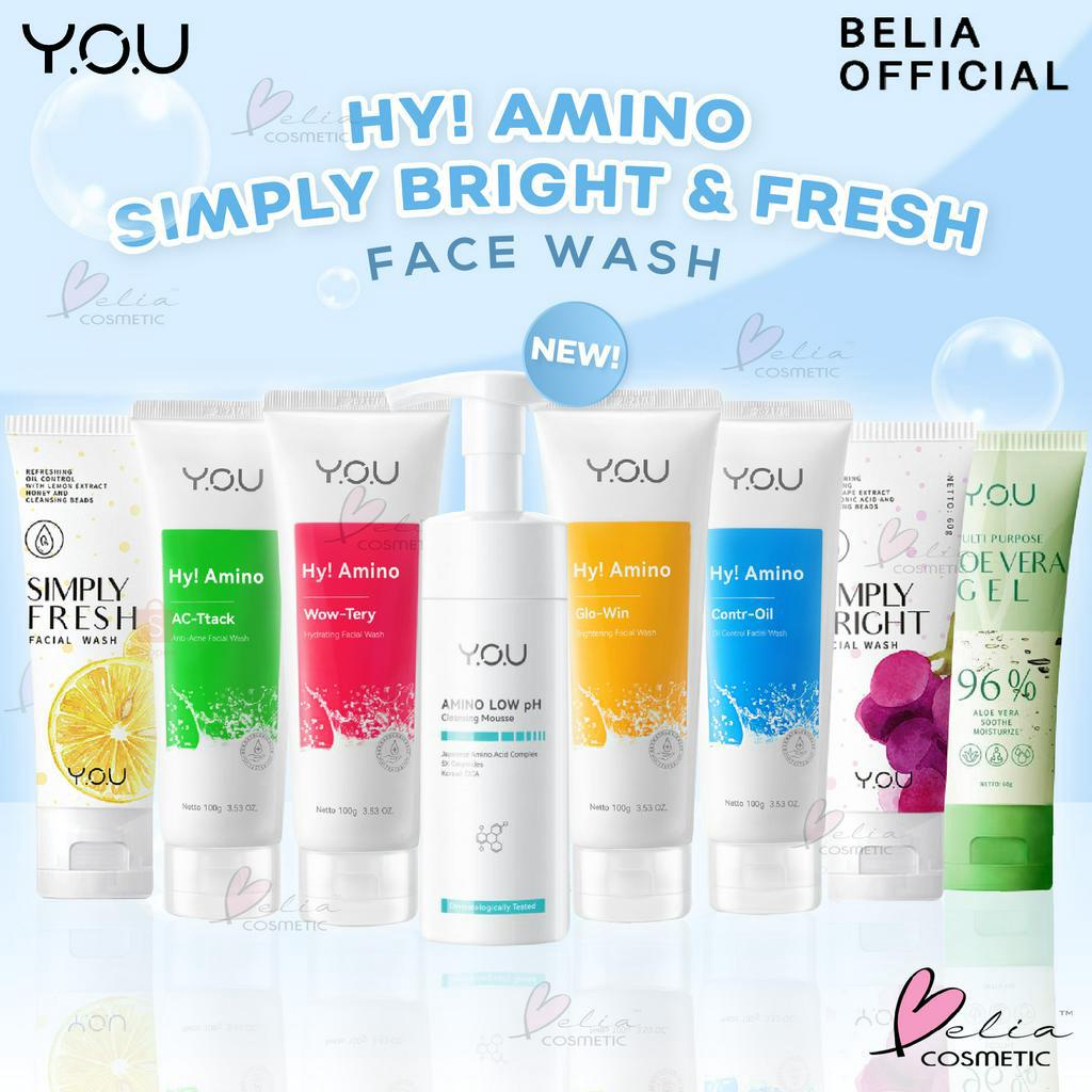 ❤ BELIA ❤ YOU Hy! Amino Facial Wash 100g | Oil Control | Brightening | Anti-Acne | Hydrating | Sabun Cuci Muka | Pembersih Wajah Anti Ance Jerawat | BPOM