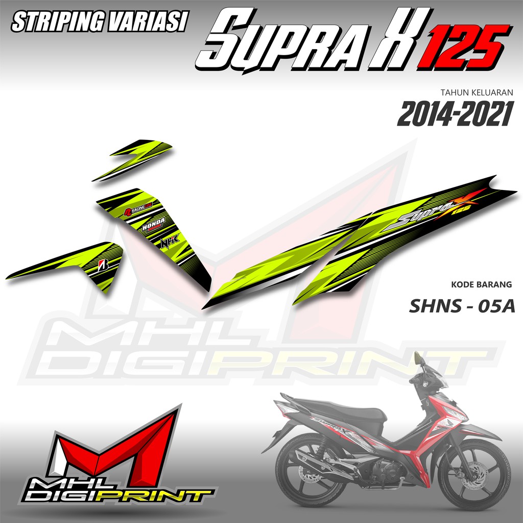 STRIPING VARIASI SUPRA X 125 - STIKER SUPRA X 125 GENERASI TERAKHIR - SHNS 05