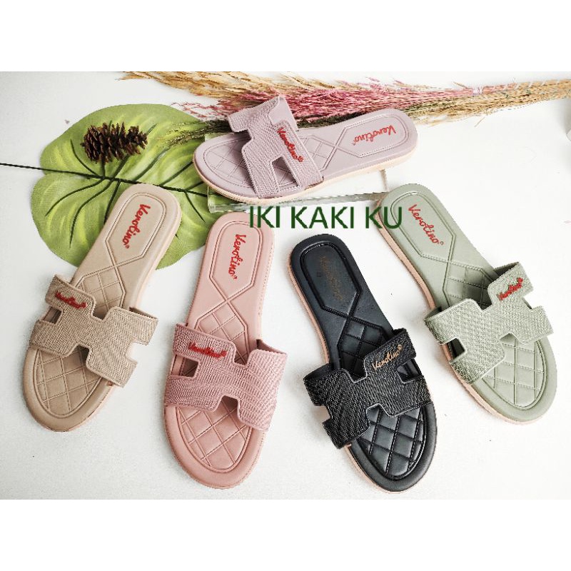 SANDAL SELOP WANITA DEWASA PEREMPUAN KARET LENTUR HERME VEROTINO 8353