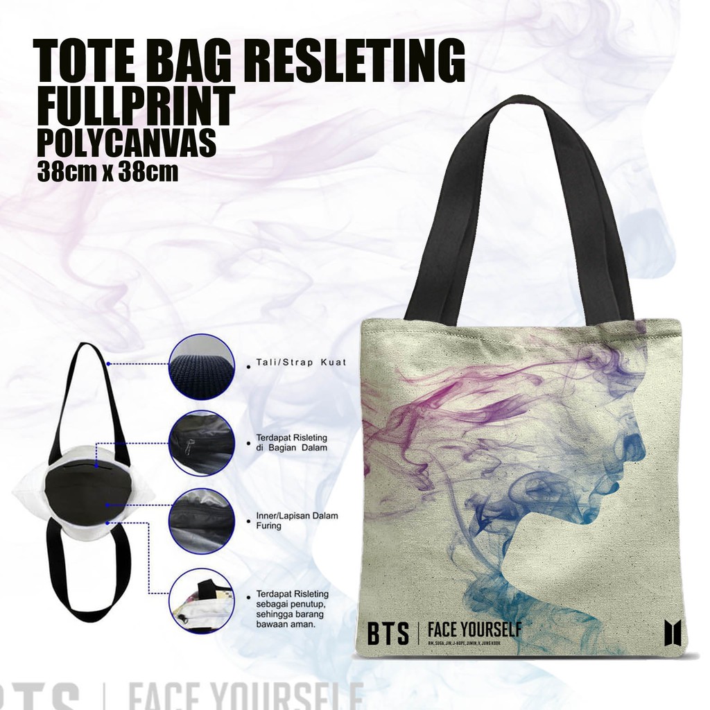 Tas / Tote Bag Polycanvas Full Print Resleting - BTS.04