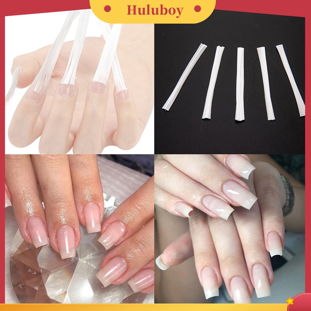 Huluboy Huluboy♡ 10 Pcs Lem Ekstensi Kuku Bahan Fiberglass Untuk Manicure