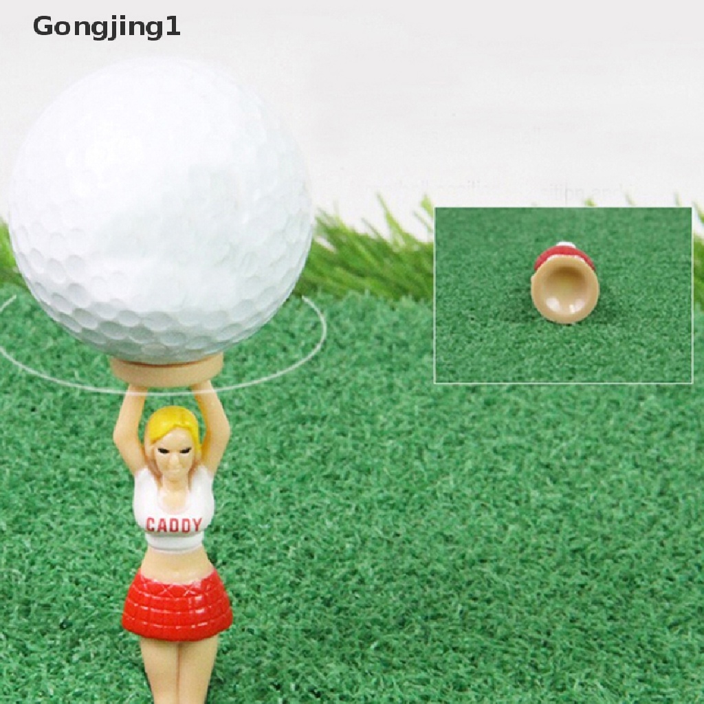 Gongjing1 4PCS / Set Holder Bola Golf Bentuk Anak Perempuan Bahan Plastik