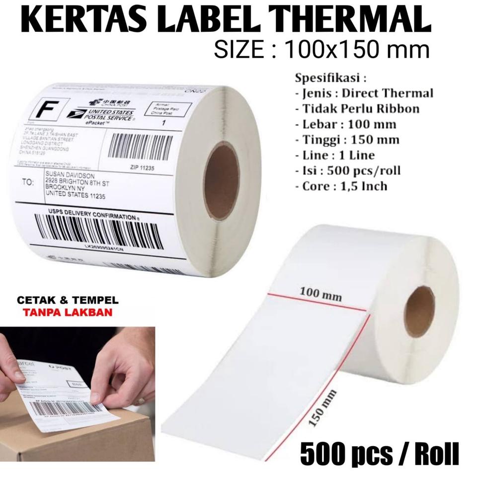 

Ready ZNFNH NG Sticker Kertas Thermal / Thermal Label 100 x 150 mm A6 500 pcs Q78 Paling Popular