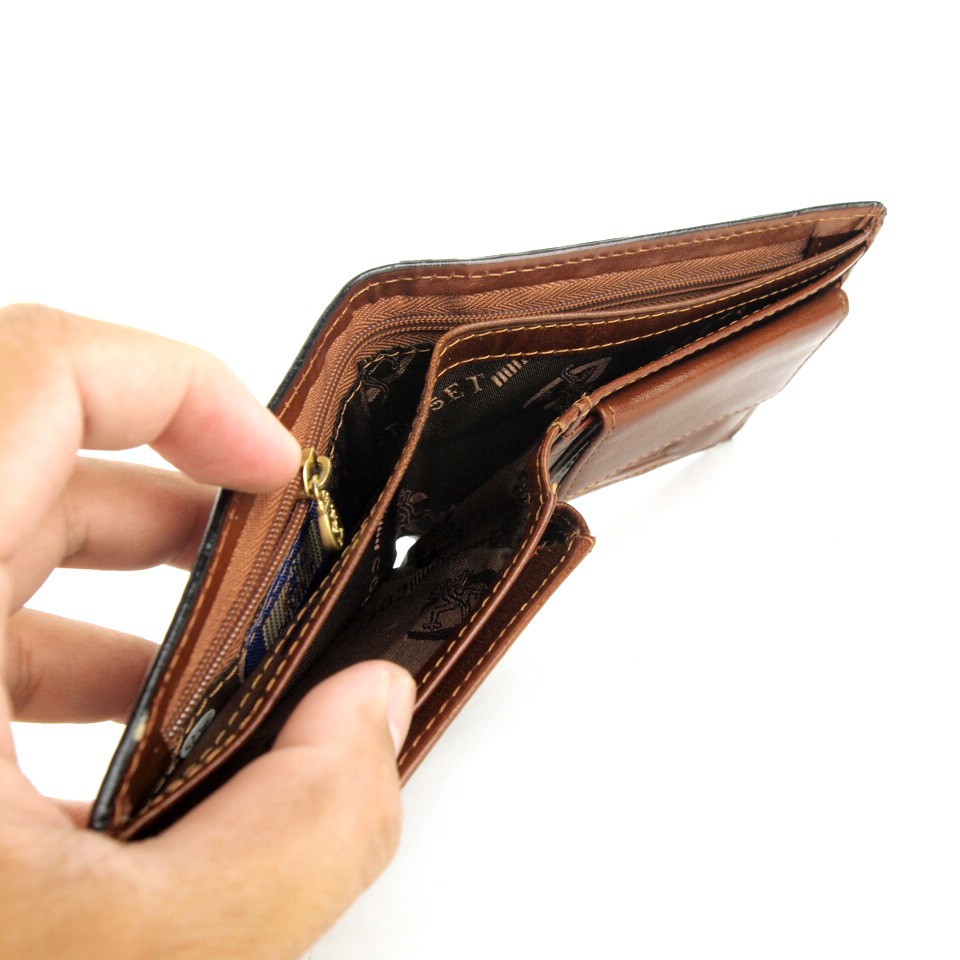 FREE ONGKIR DOMPET PRIA KULIT ASLI IMPORT | COSSET UK 14115.332 COKLAT