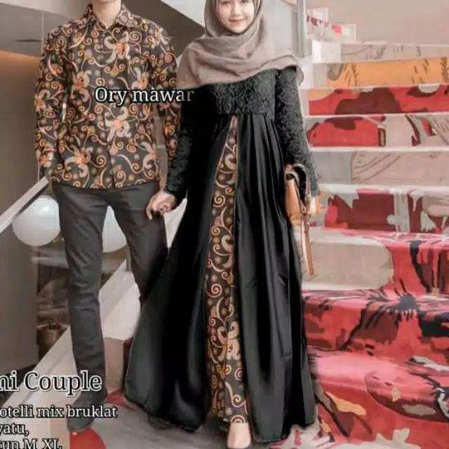 Zola_batik Batik Couple Kebaya Brokat Javana Selendang Lengan Panjang