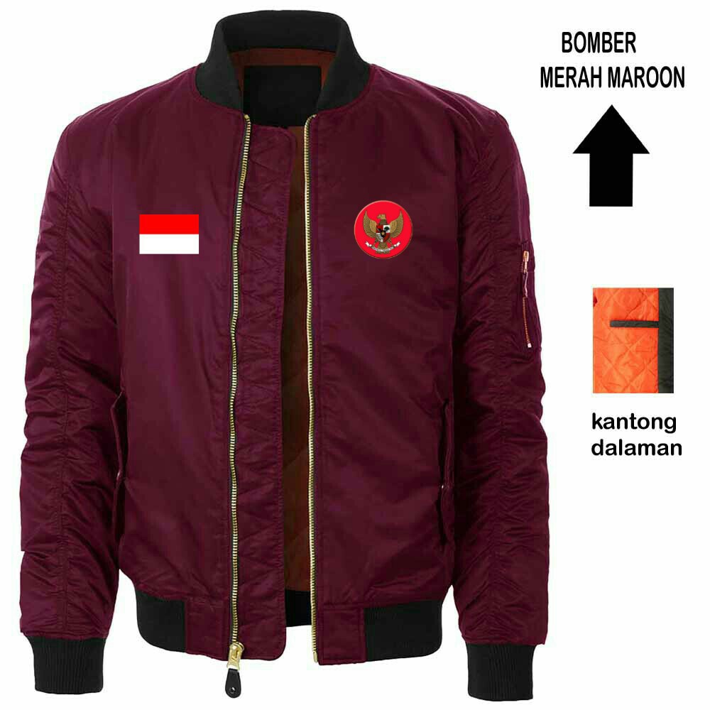 Jaket Bomber Logo Timnas Indonesia