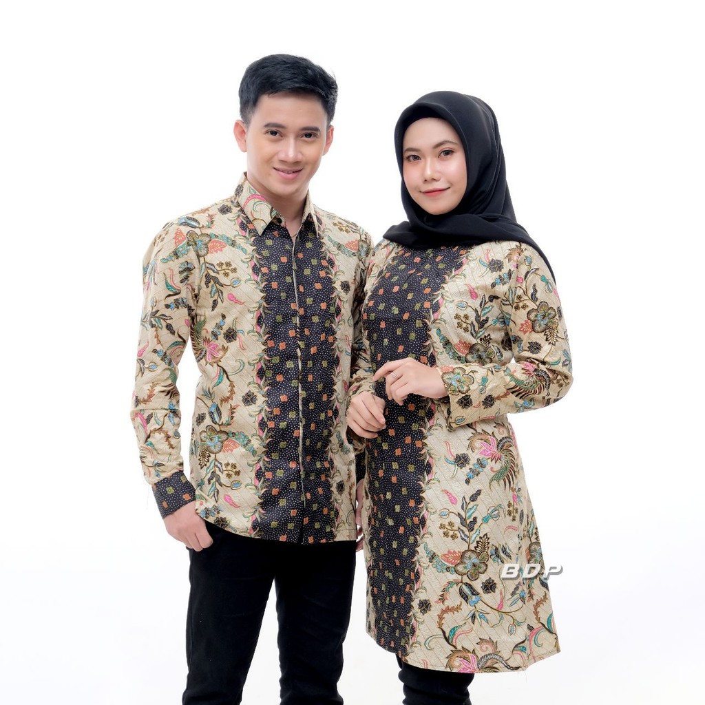  BAJU  BATIK  COUPLE  MOTIF DAUN HITAM Shopee  Indonesia