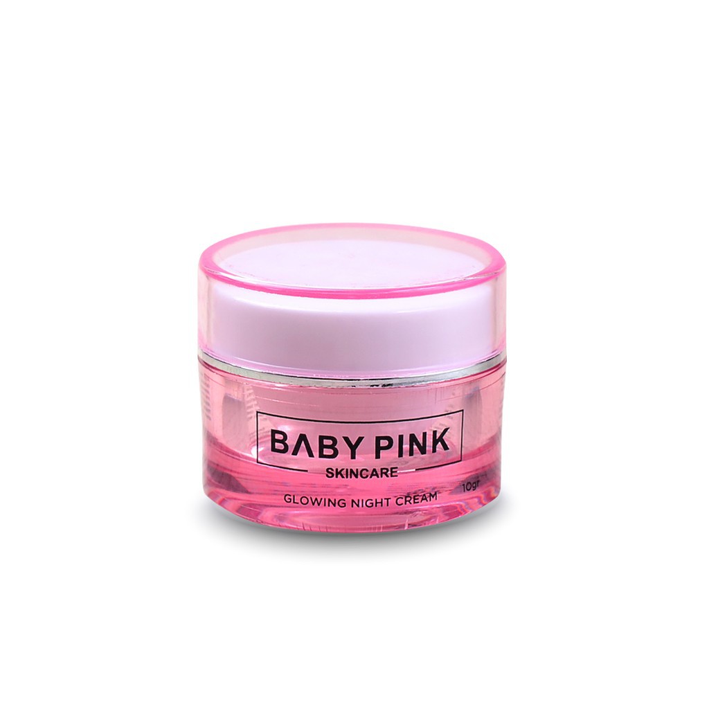 Glowing Night Cream &amp; Brightening Facial Wash &amp; Toner Baby Pink Skincare Original BPOM