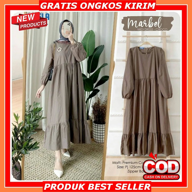 Baju Gamis Wanita Remaja Modern Terbaru 2022 Set Cardi Habibah Model Elegan Tren Kekinian Kondangan 
