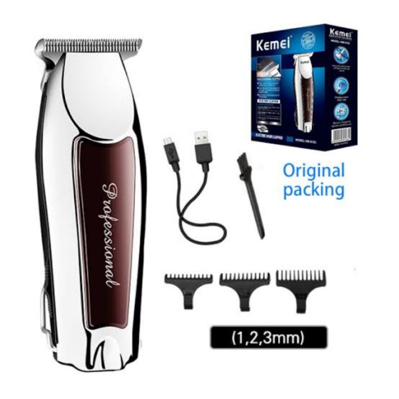 ORIGINAL KEMEI KM-9163 ALAT MESIN CUKUR WIRELESS RAMBUT JENGGOT KUMIS Trimmer Hair Clipper Turbo Pow