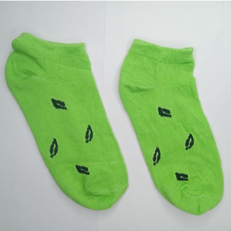 ⭐Gogoland⭐ Kaos Kaki Wanita Fashion Motif Strawberry Bunga Lebah Bee Kotak Biru Navy  Bunga Biru Green Leaf  Polos Pattern Garis Kaoskaki Pendek Korea Sock Import KK001-006-K5 HIJAU