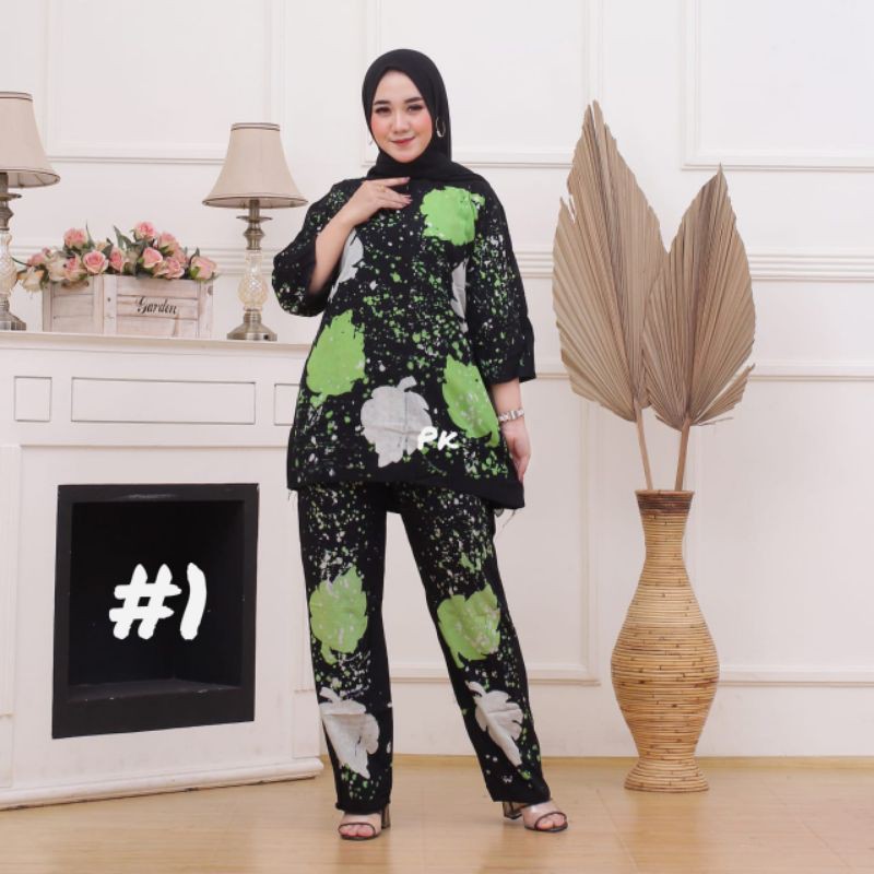 Piyama batik. Setelan batik. Baju batik. Baju tidur batik.