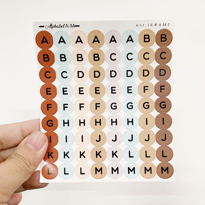 Stiker Dot Alphabet Huruf Angka Mingguan Bulanan Bujo DIY Planner Sticker Confetti-2