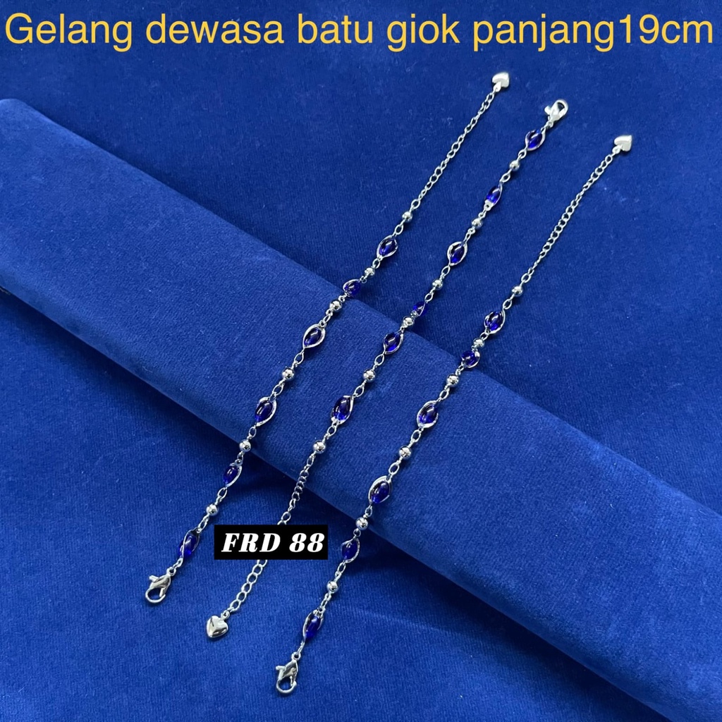 new gelang tangan wanita kominasi rantai dan giok ukuran panjang 18 cm