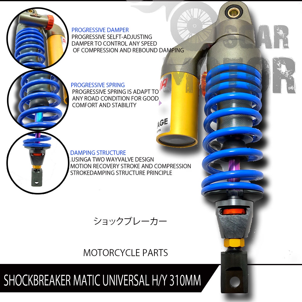 SHOCKBREAKER MATIC NEW TABUNG ATAS STELAN UNIVERSAL HONDA YAMAHA 310MM motor