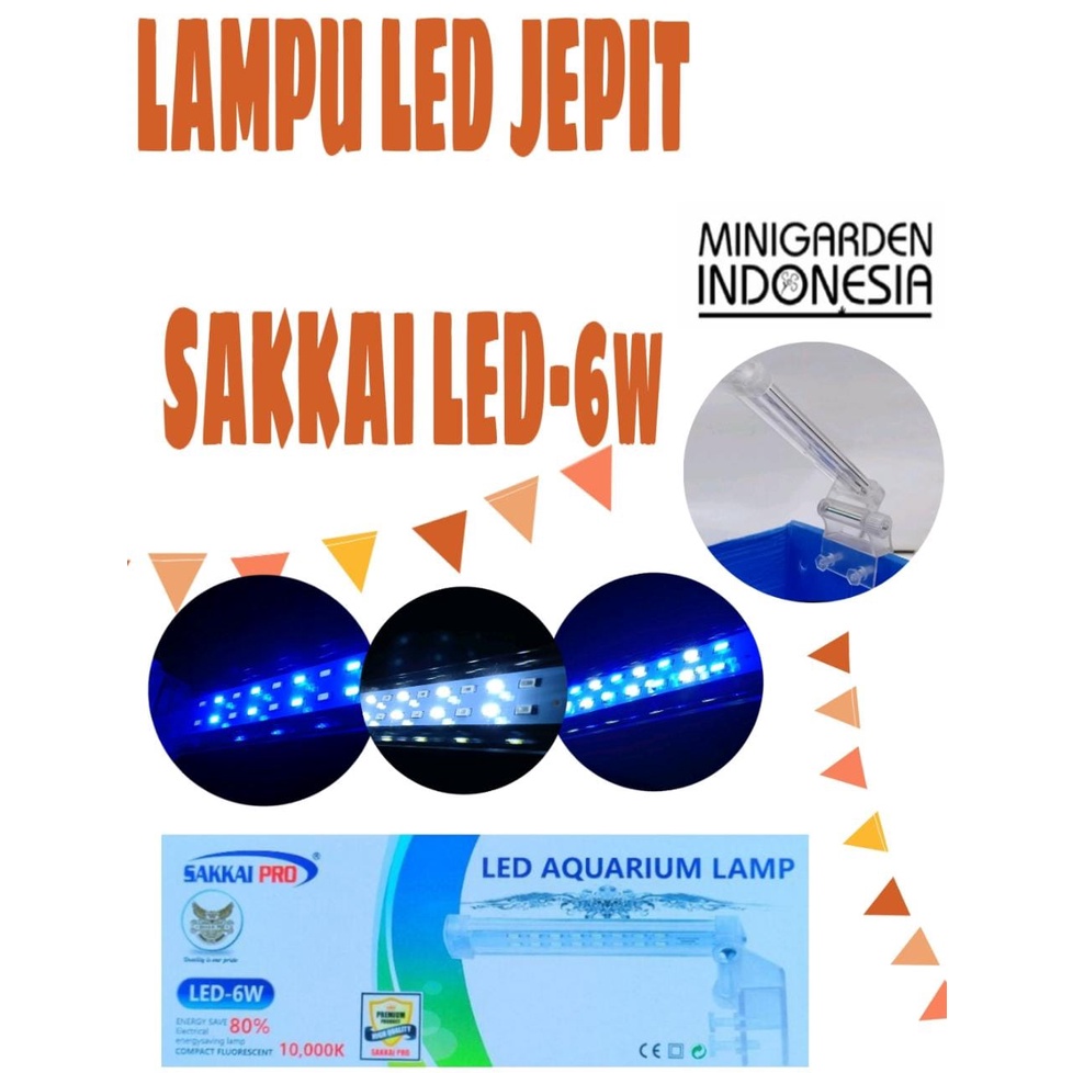 LAMPU GANTUNG SAKKAI PRO LED 6W JEPIT 6 WATT LAMPU AQUARIUM AQUASCAPE