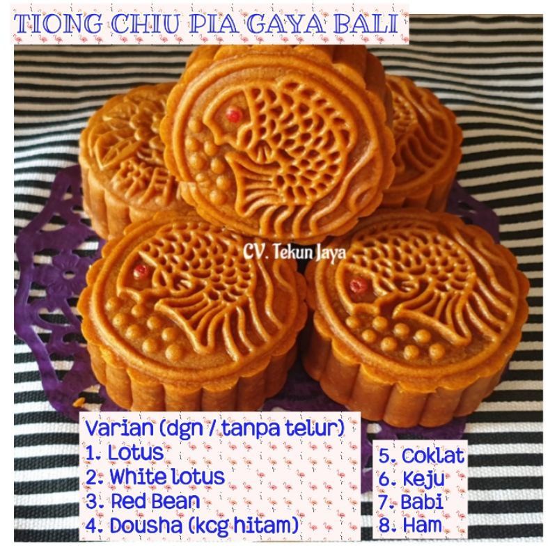 Tiong Chiu Pia Gaya Bali/Mooncake Gaya Bali Kulit Coklat 2pcs - 4pcs