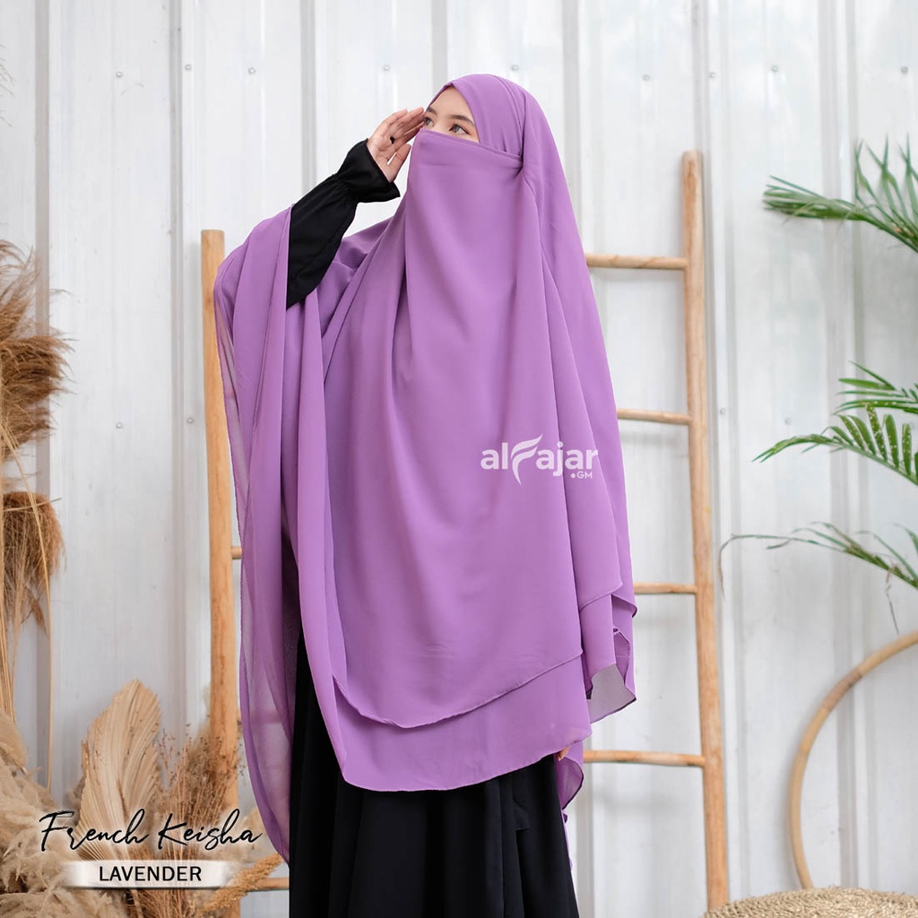 Jilbab Khimar French Jumbo Syar'i Keisha by Alfajar-Lavender