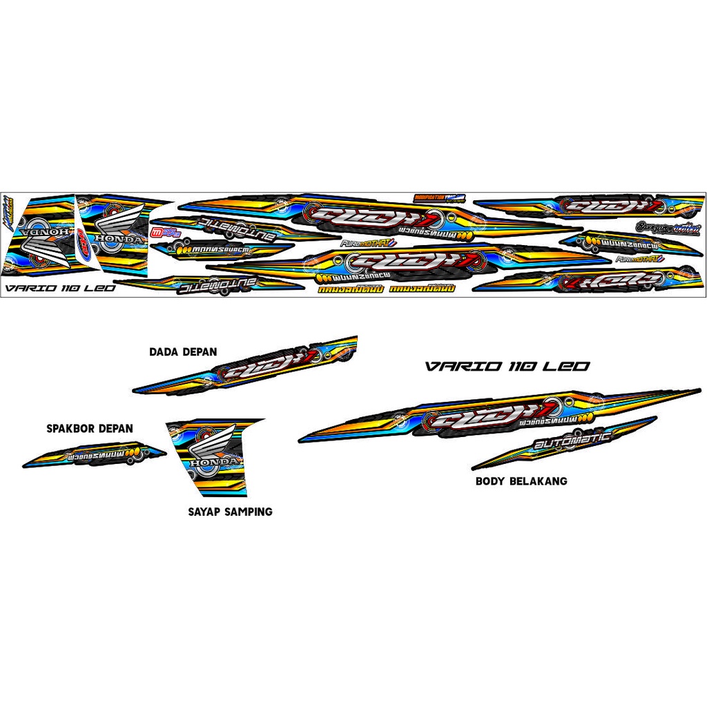 STRIPING VARIO NEW 110 STICKER THAILOOK CLICK STIKER MOTOR VARIO 110 FI LED CUSTOM VARIO FI 110 VARI