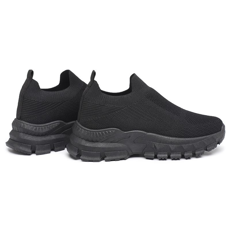 [GROSIR][COD] SEVEN_DAY SEPATU RAJUT SLIP ON WANITA OLAHRAGA TANPA TALI SPORT SHOES HITAM FZ-189