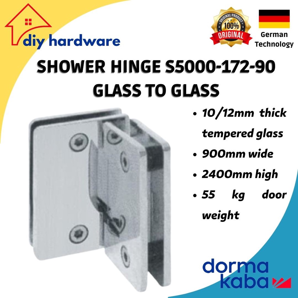 Dorma S5000-172 Glass to Glass dormakaba Shower Hinge