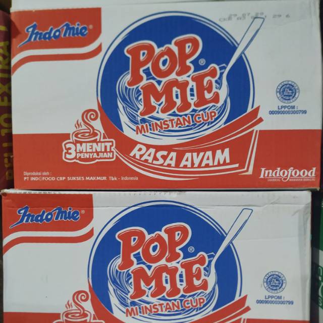 

Pop Mie rasa ayam - baso - soto per dus (isi 24 pcs)