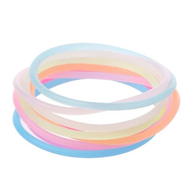 Gelang Tangan Karet Unik Glow in the Dark Gelang Bercahaya isi 5pcs Random-2