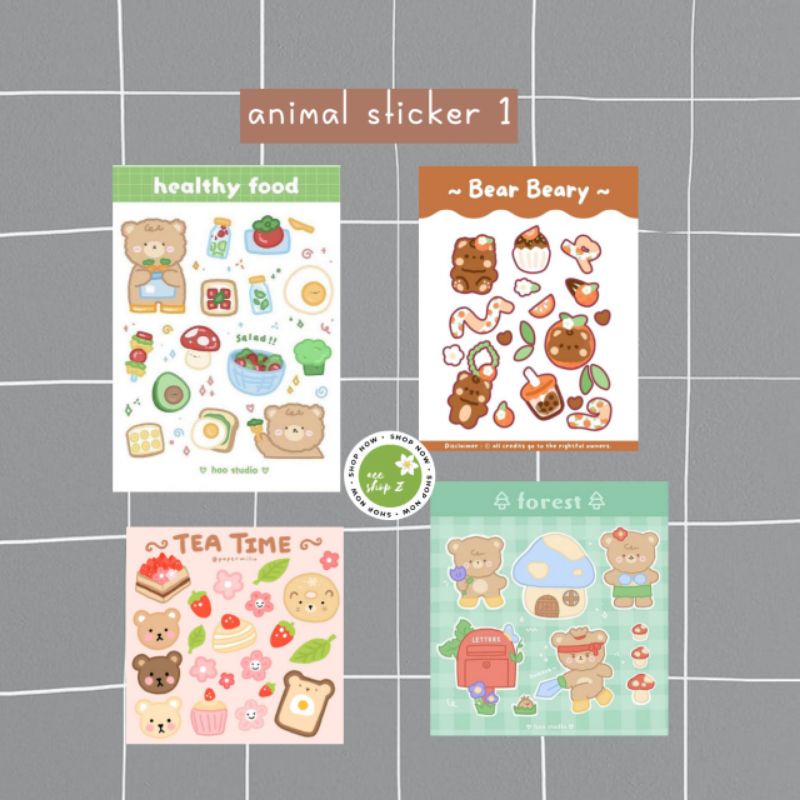 

animal sticker 1 | stiker jurnal | stiker aesthetic | stiker lucu