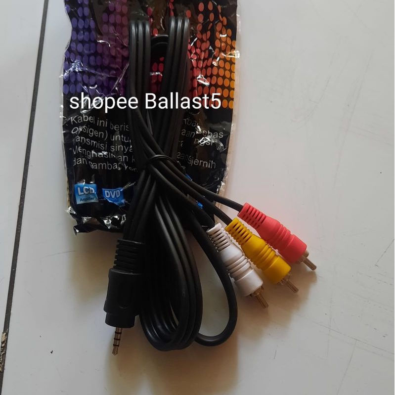 Kabel RCA 3-1 Hitam 1,5 Fujikaya kabel konektor kabel rca 3 in 1 hemat KABEL AUDIO TERBAIK